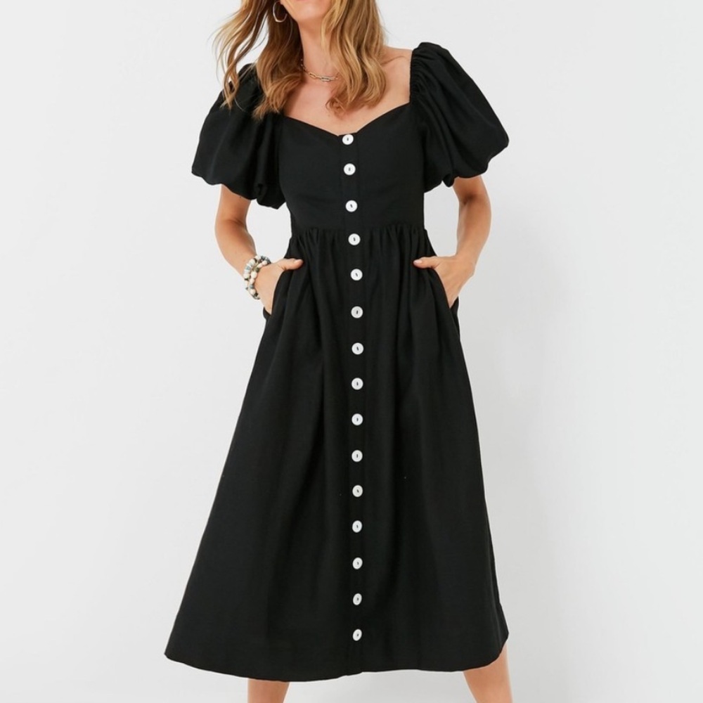 Pomander Place Alexis midi dress in black - Picture 6 of 11